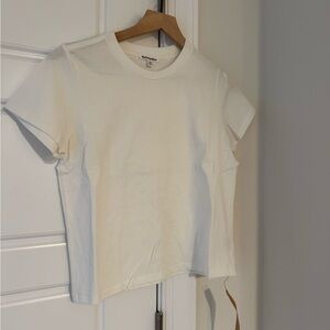Reformation Cream Short Sleeve Top